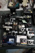 A LARGE QUANTITY OF VINTAGE CAMERA'S TO INCLUDE A POLAROID IX828N, MIRANDA SENSORET, PANASONIC