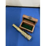 A BOXED BRASS VICTORIAN TELESCOPE