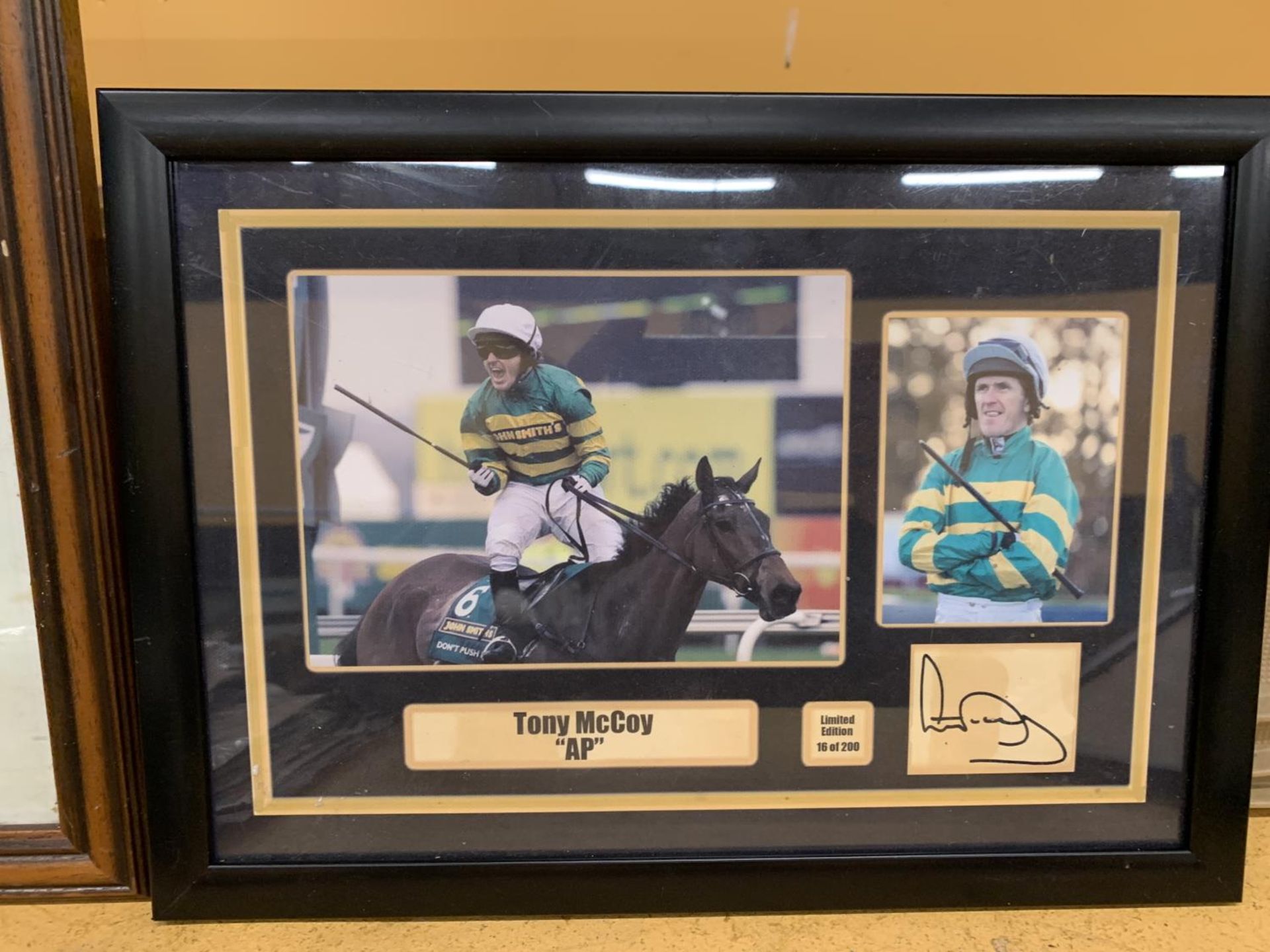 THREE AUTOGRAPHED FRAMED MONTAGES OF LESTER PIGGOTT, RUBY WALSH AND TONY McCOY - Image 4 of 4