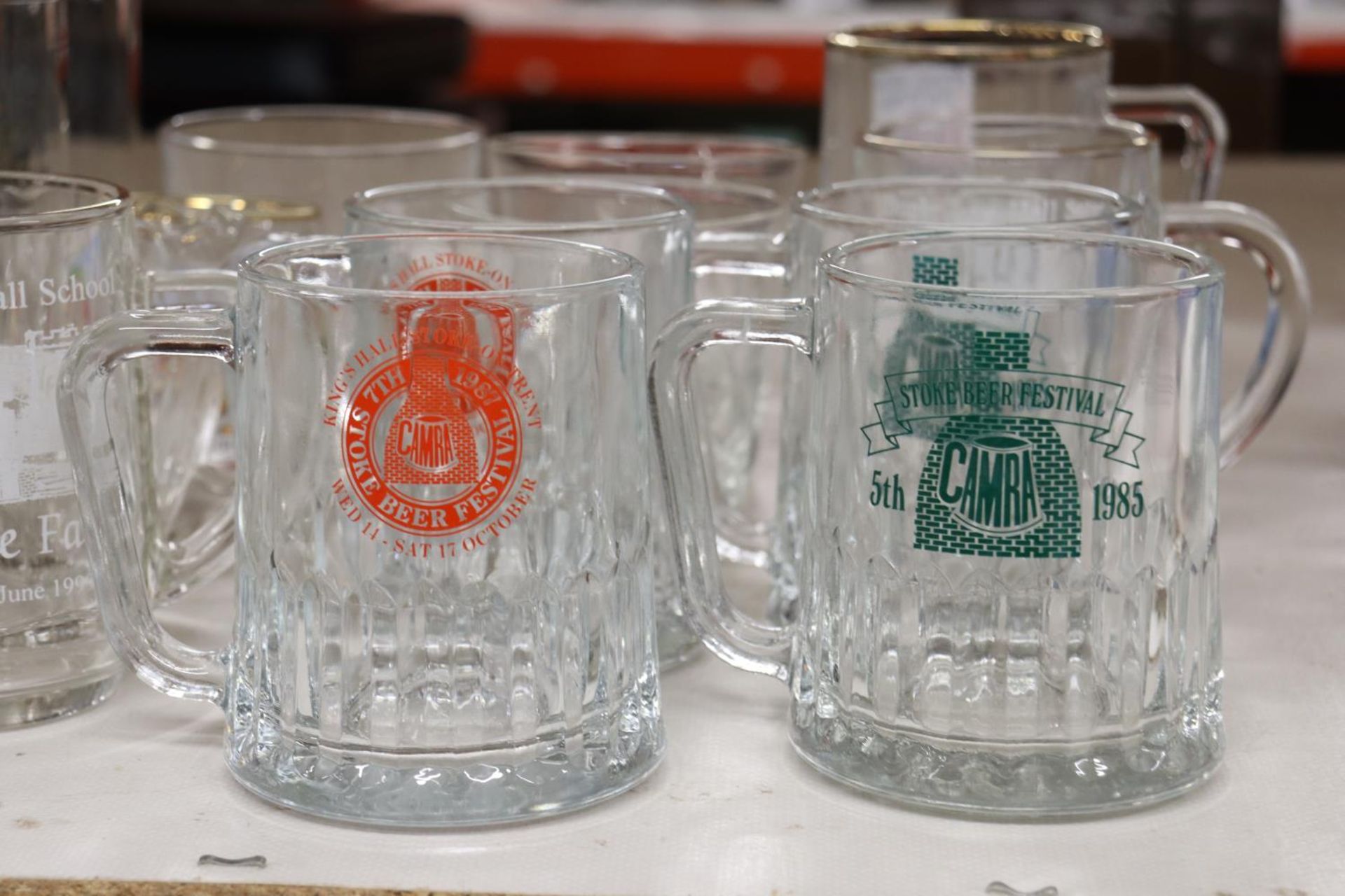 A COLLECTION OF HALF PINT, ADVERTISING, BEER TANKARDS - Image 4 of 8
