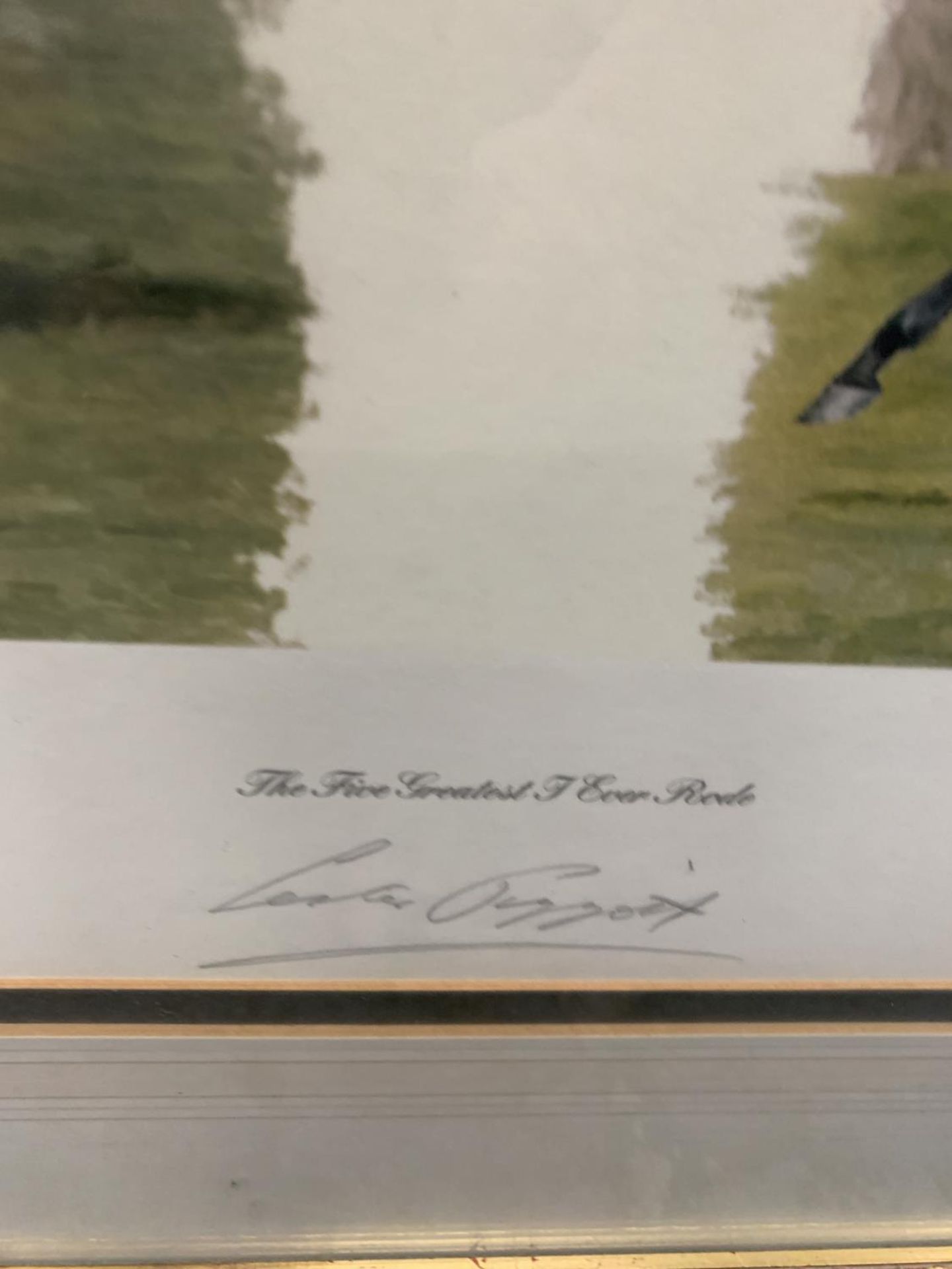 A LIMITED EDITION 563/750, PENCIL SIGNED BY LESTER PIGGOTT, PRINT 'THE FIVE GREATEST I EVER RODE', - Image 2 of 4