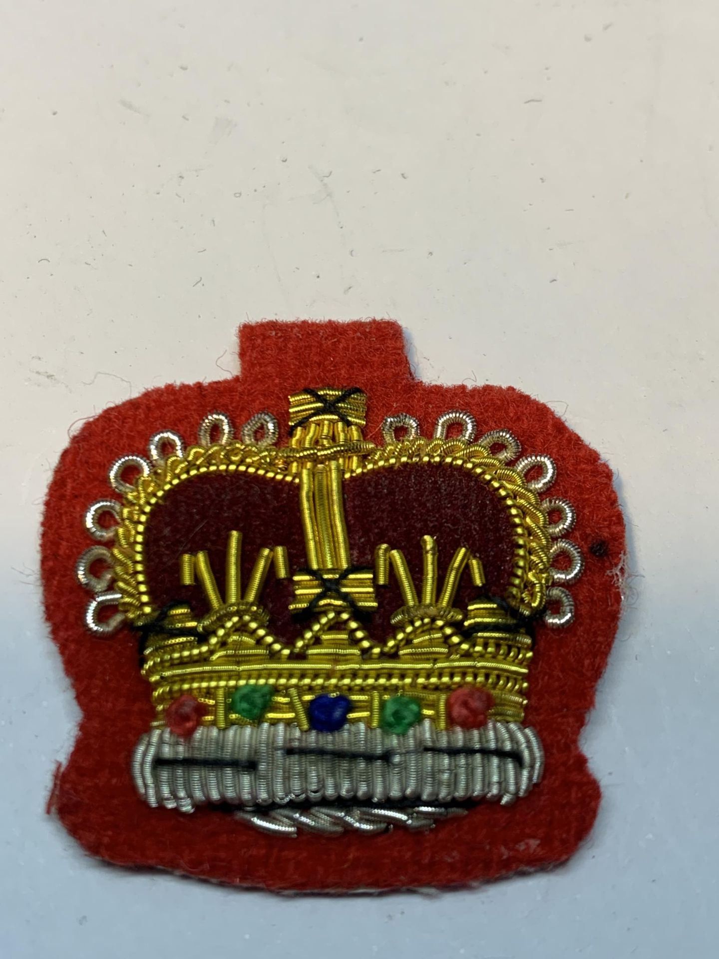 TWO BEAD AND CLOTH CROWN BADGES - Image 3 of 4