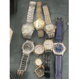 A COLLECTION OF WRISTWATCHES TO INCLUDE LORUS, ETC - 9 IN TOTAL