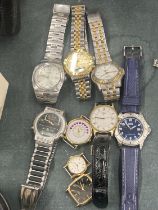 A COLLECTION OF WRISTWATCHES TO INCLUDE LORUS, ETC - 9 IN TOTAL