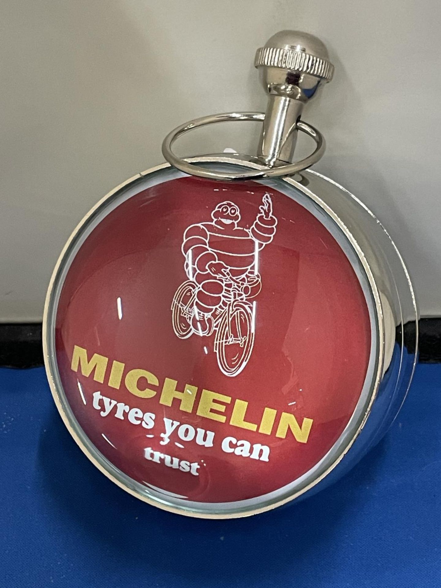 A LARGE GLASS BUBBLE CLOCK (MICHELIN) - Image 2 of 3