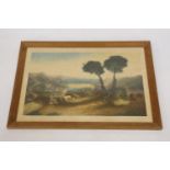 A J HANFORD BRITISH LITHOGRAPHER AND FRAMED THE BAY OF BAIAE