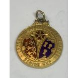 A HALLMARKED 9 CARAT GOLD LANCASHIRE COUNTY RUGBY LEAGUE SENIOR CUP MEDAL GROSS WEIGHT 17.38 GRAMS