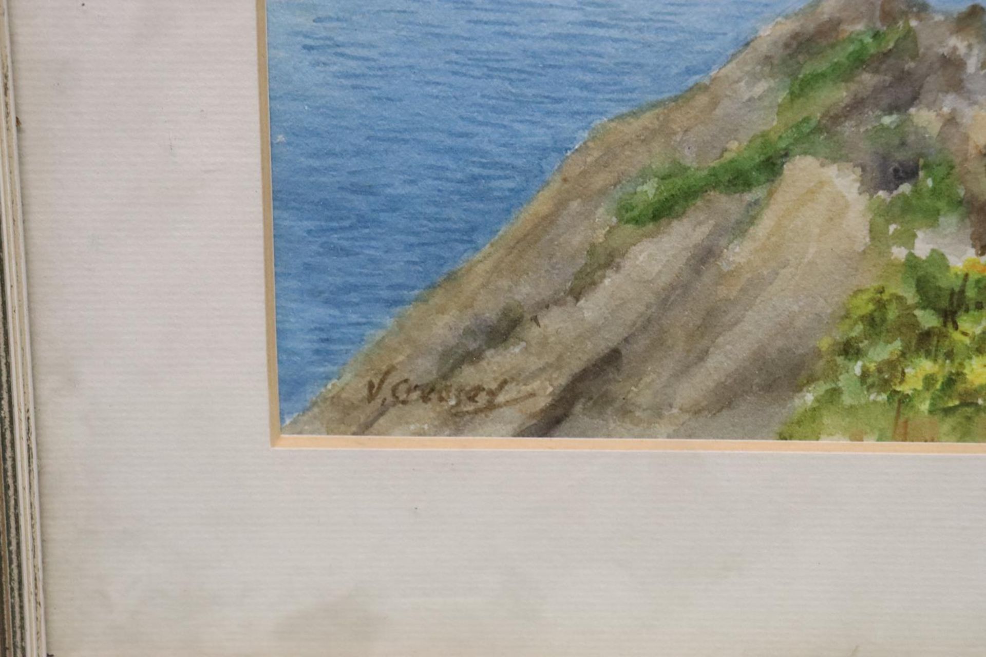A VINTAGE SEASCAPE WATERCOLOUR, SIGNED ALLAN HODGMAN, 49CM X 39CM - Bild 2 aus 3
