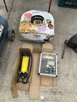 A HOZELOCK IRRIGATION SYSTEM, A FOOT PUMP AND A DETAIL DRILL KIT ETC