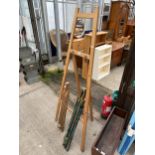 THREE VARIOUS ARTISTS EASELS TO INCLUDE A NOBO ETC