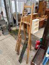 THREE VARIOUS ARTISTS EASELS TO INCLUDE A NOBO ETC