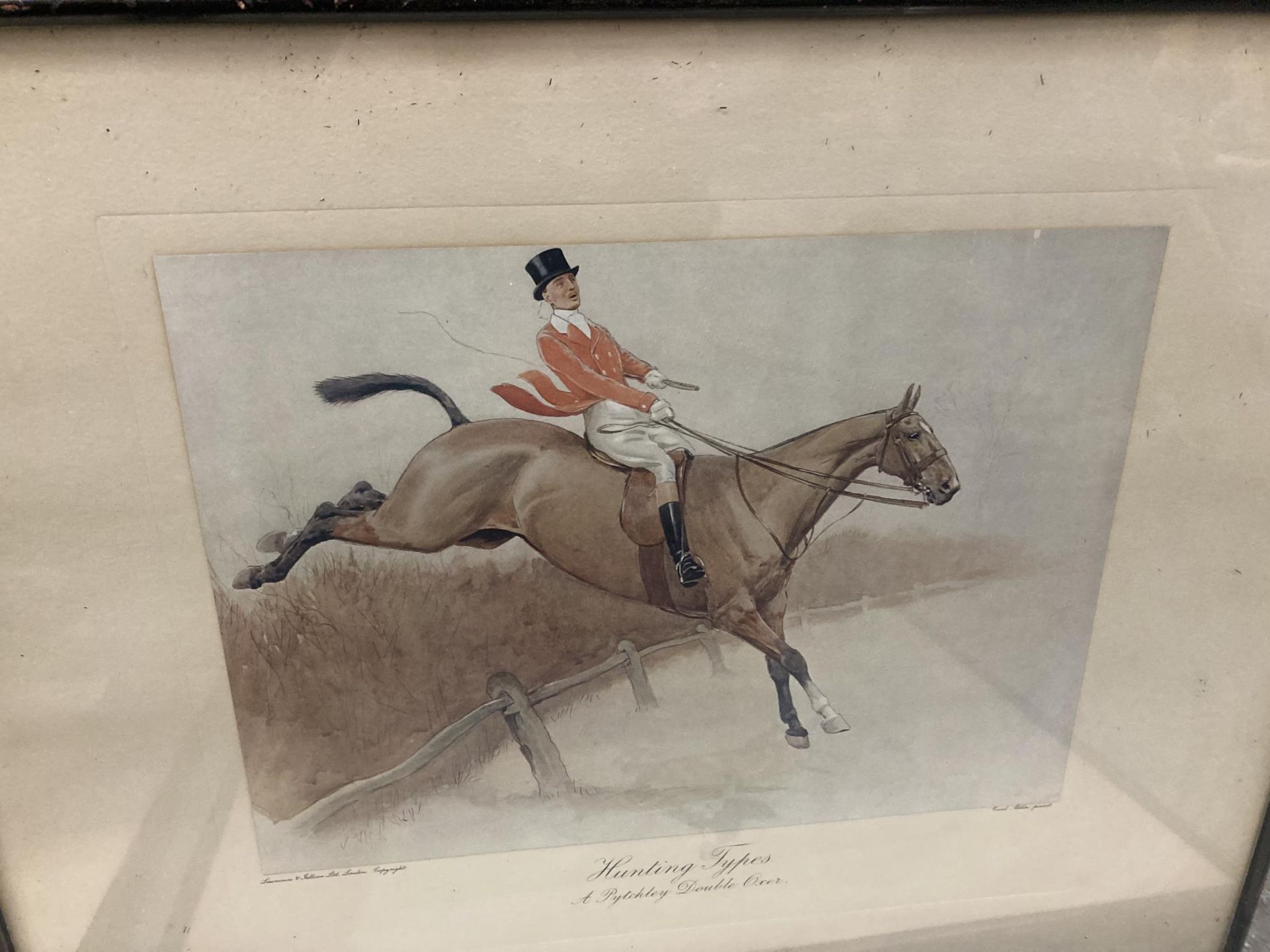 FOUR VINTAGE FRAMED HUNTING PRINTS - Image 6 of 9