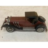 A DUESENBERG S J PHAETON TIN PLATE CAR, LENGTH 33CM