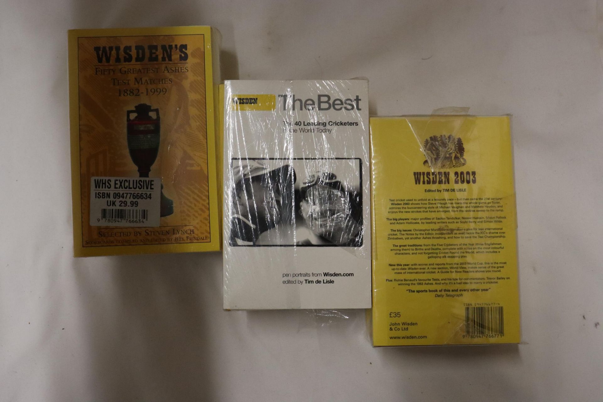 THREE HARDBACK COPIES OF WISDEN'S CRICKETER'S ALMANACKS, 2001, 2002 AND 2003. THESE COPIES ARE IN - Image 2 of 3