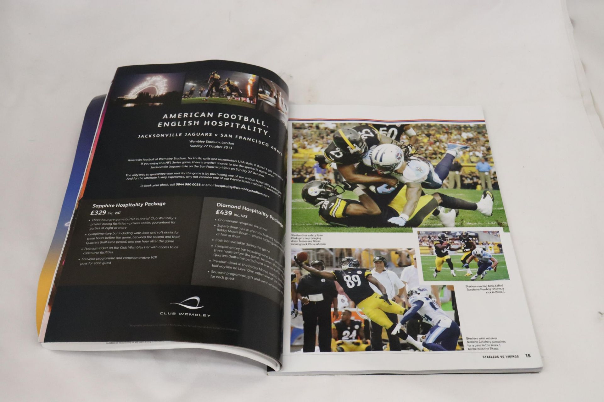 A 115 PAGE WEMBLEY PROGRAMME 2013 STEELERS -V- VIKINGS - Image 2 of 5