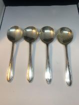 FOUR HALLMARKED SHEFFIELD SILVER DESSERT SPOONS GROSS WEIGHT 113.8 GRAMS