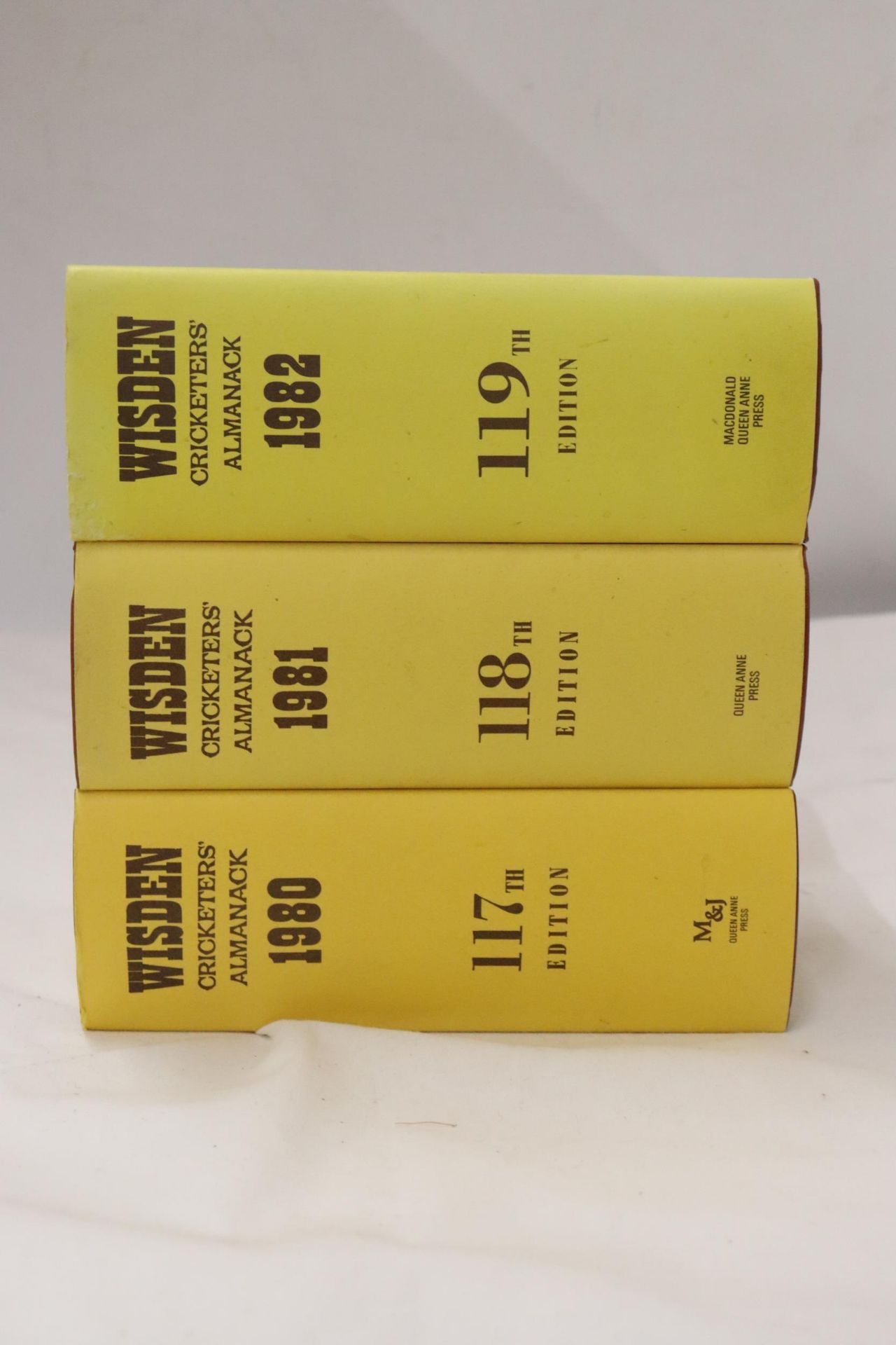 THREE HARDBACK COPIES OF WISDEN'S CRICKETER'S ALMANACKS, 1980, 1981 AND 1982. THESE COPIES ARE IN - Image 2 of 3