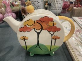 A PAST TIMES CLARICE CLIFF STYLE TEAPOT