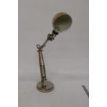 A HEAVY CHROME VINTAGE ANGLEPOISE LAMP