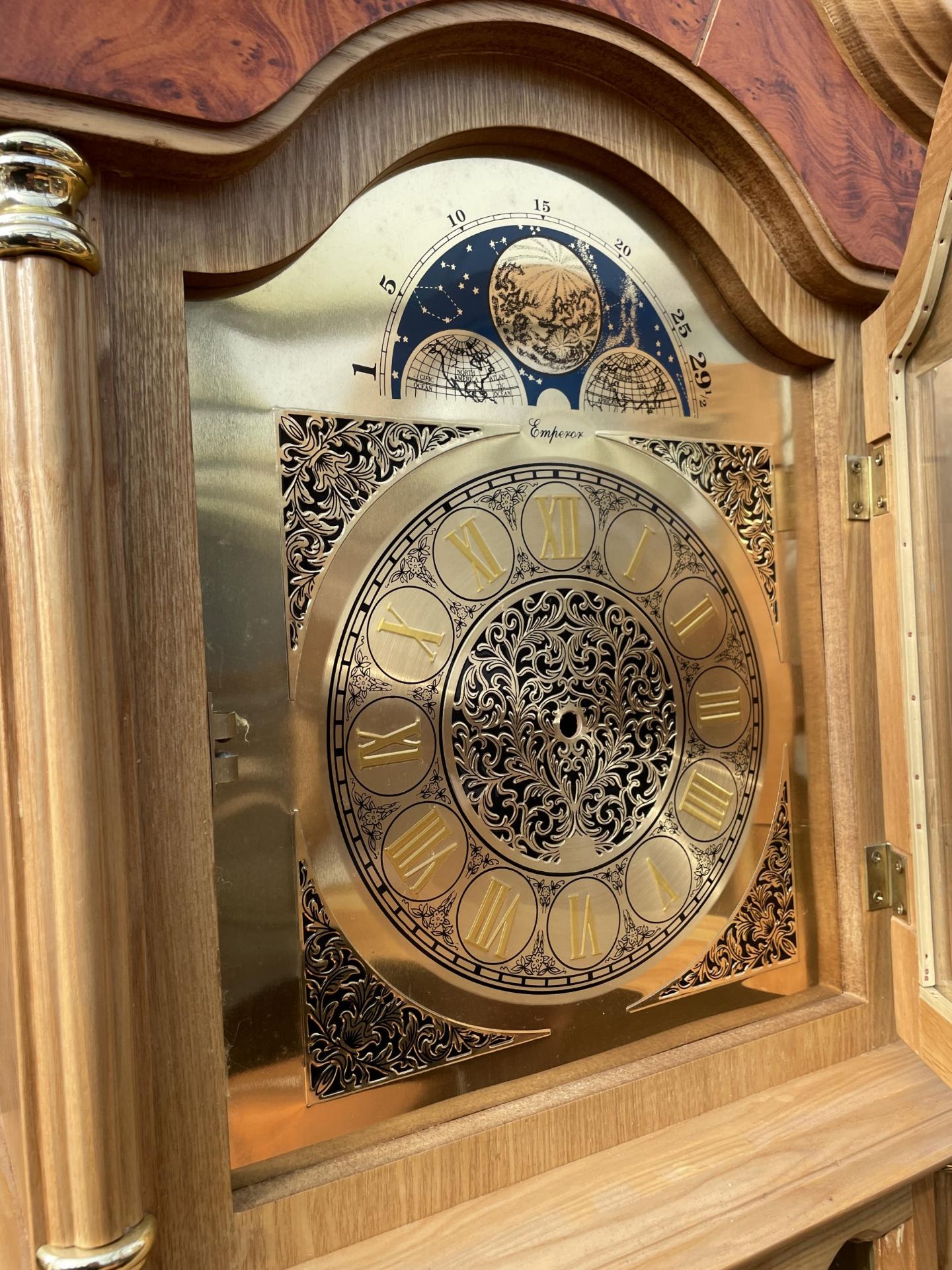 A MODERN EMPEROX PINE LONGCASE CLOCK WITH GLASS DOOR - Image 5 of 5
