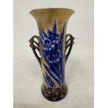 A DOULTON BURSLEMWARE TWIN HANDLED IRIS VASE