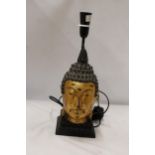 A BUDDAH HEAD LAMP, HEIGHT 42CM