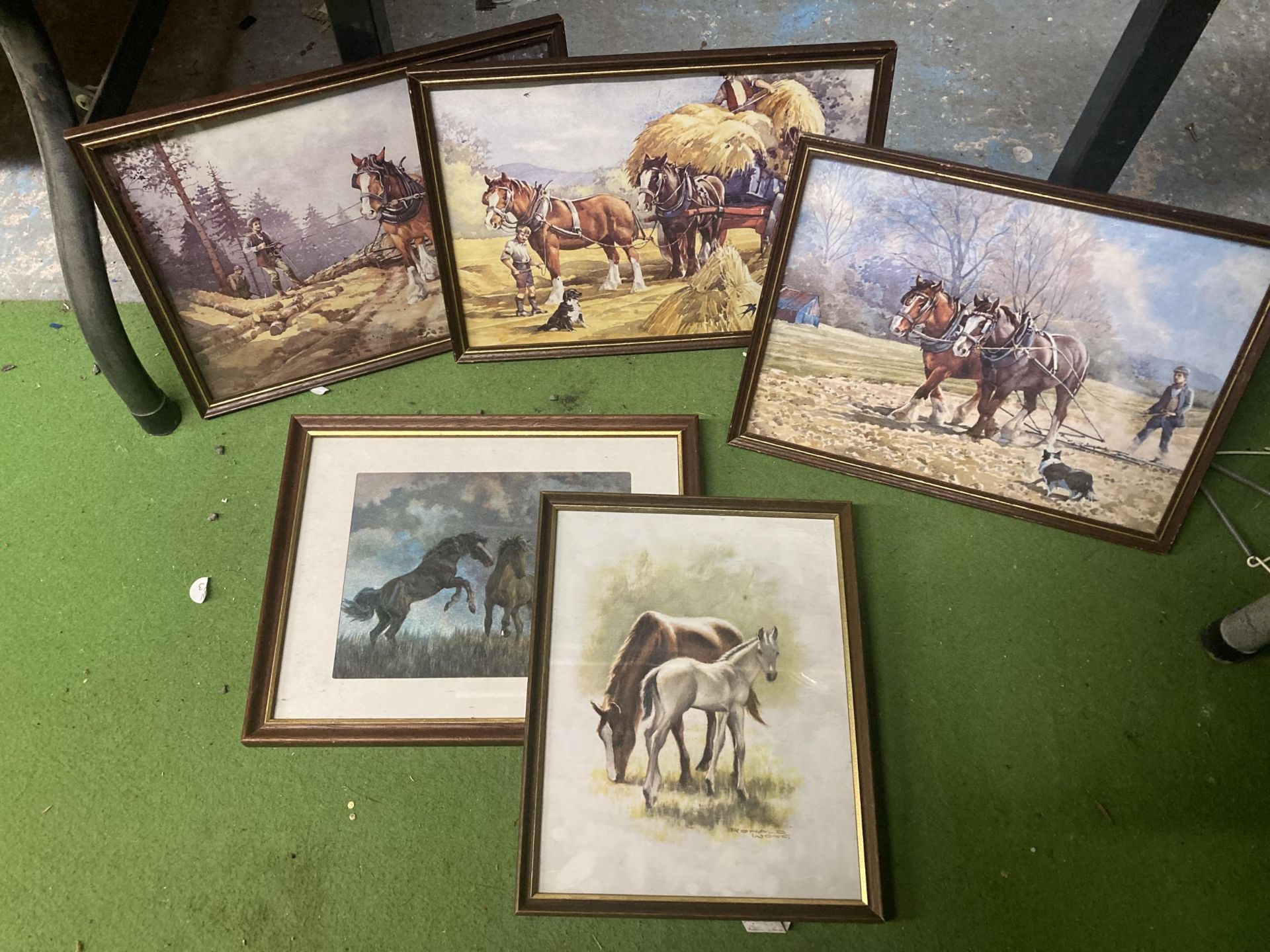 FIVE EQUINE THEMED PRINTS