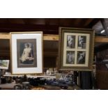 TWO FRAMED EROTIC VINTAGE PRINTS