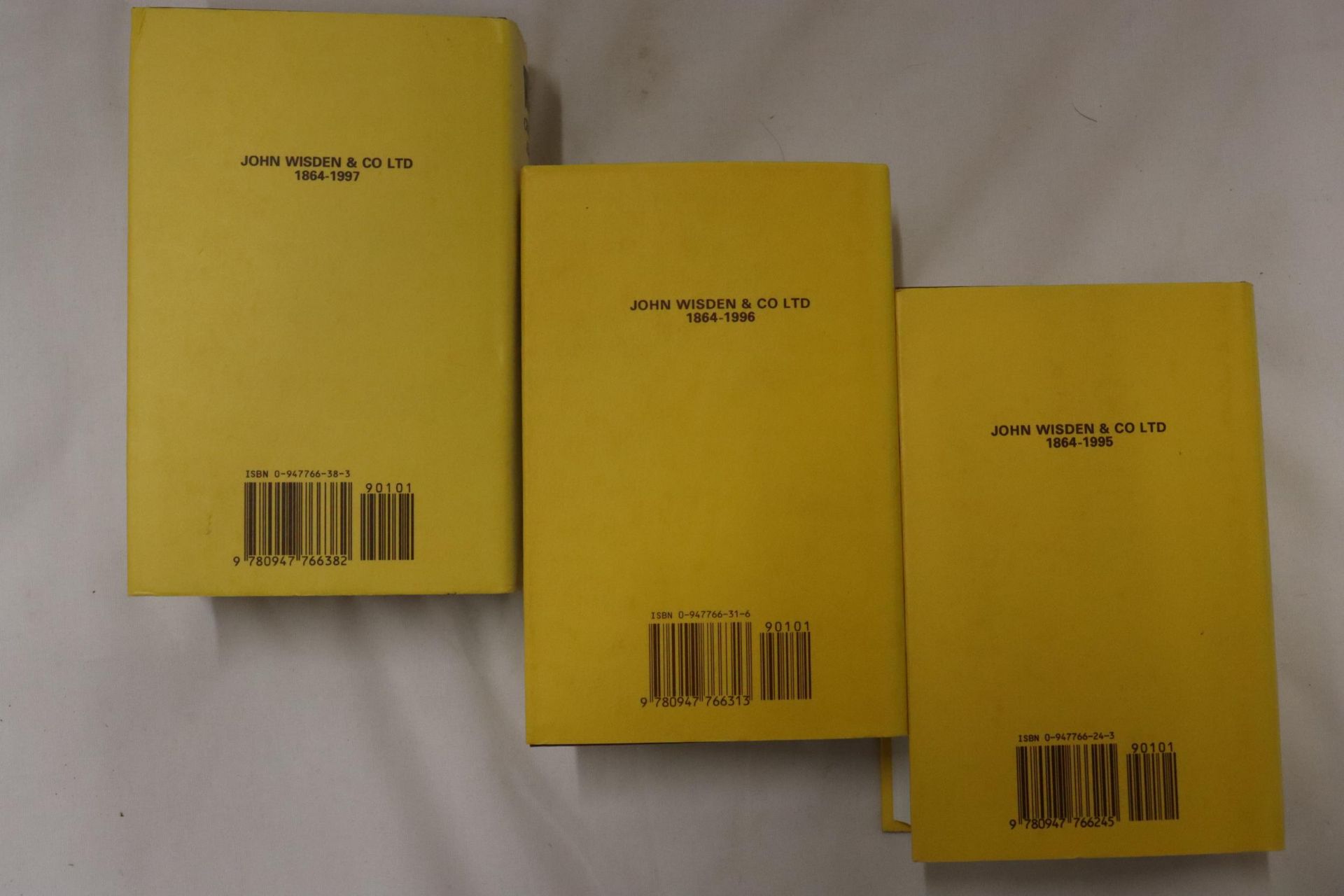 THREE HARDBACK COPIES OF WISDEN'S CRICKETER'S ALMANACKS, 1995, 1996 AND 1997. THESE COPIES ARE IN - Image 2 of 3
