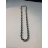 A THICK MARKED SILVER ROPE NECKLACE