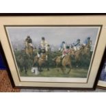 A LIMITED EDITION, 43/500, PRINT OF GRAND NATIONAL HEROES, SIGNED IN PENCIL BY THE ARTIST, S J