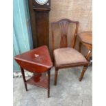 A MODERN OCCASIONAL TABLE WITH THREE DROP LEAVES AND DINING CHAIR