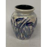 AN ANITA HARRIS HAND PAINTED AND SIGNED IN GOLD LUSTRE DRAGONFLY VASE