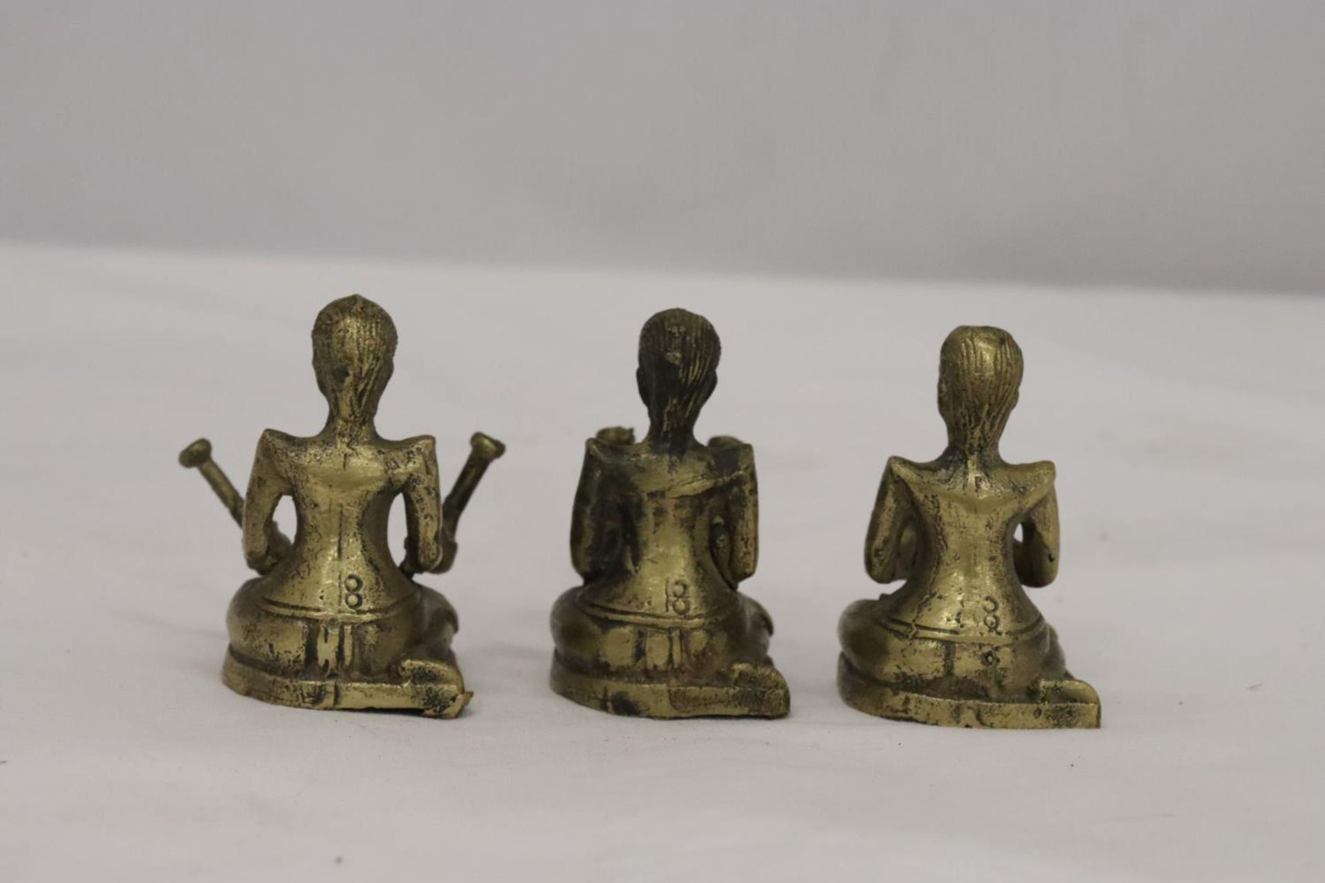 THREE BRASS ASIAN FIGURES - Image 3 of 5