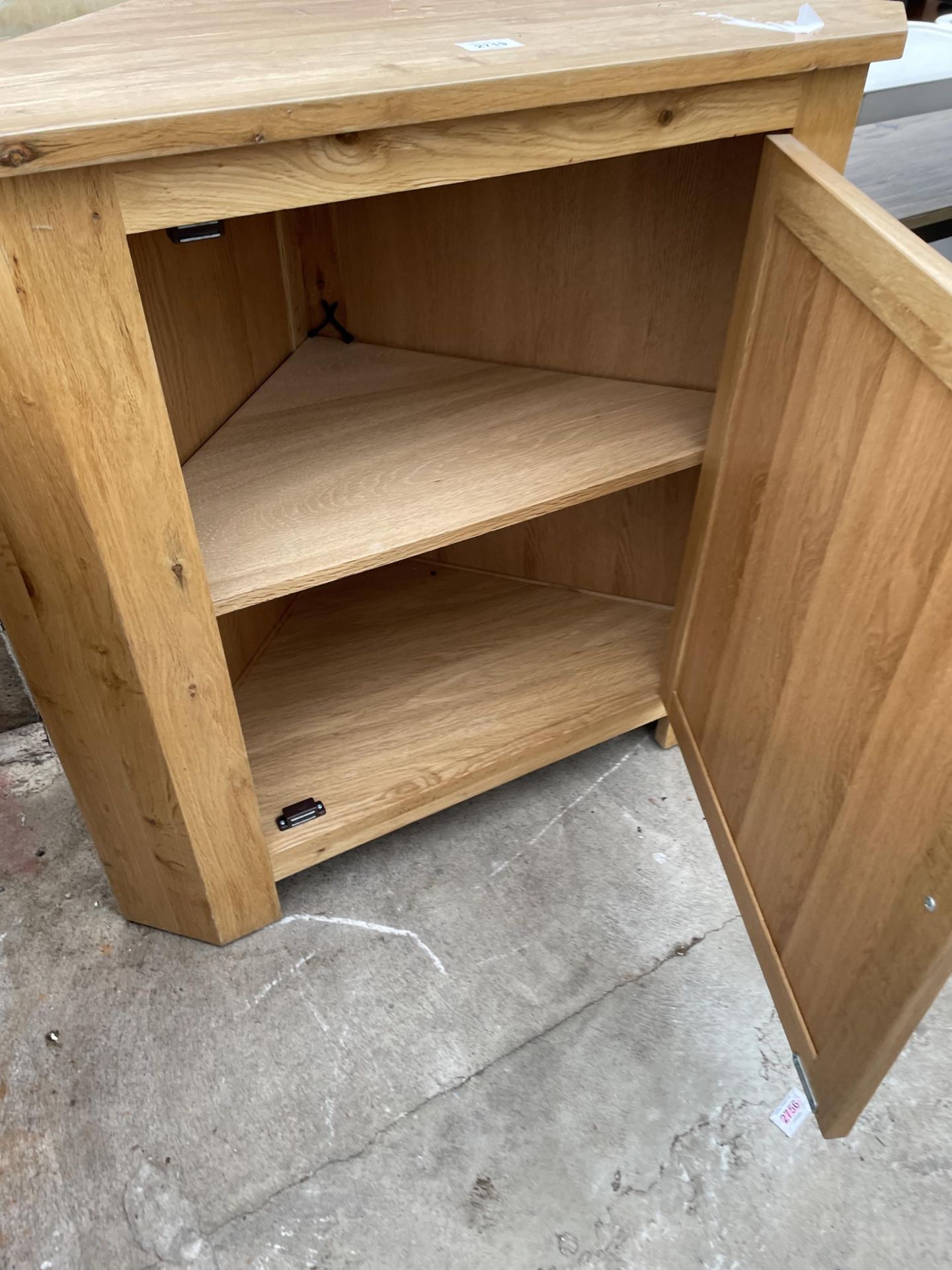 A MODERN OAK CORNER CUPBOARD - Image 2 of 2