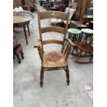 A VICTORIAN ELM AND BEECH FARMHOUSE CHAIR