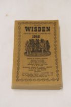 A 1946 COPY OF WISDEN'S CRICKETER'S ALMANACK. THIS COPY IS IN USED CONDITION, THE SPINE AND COVERS