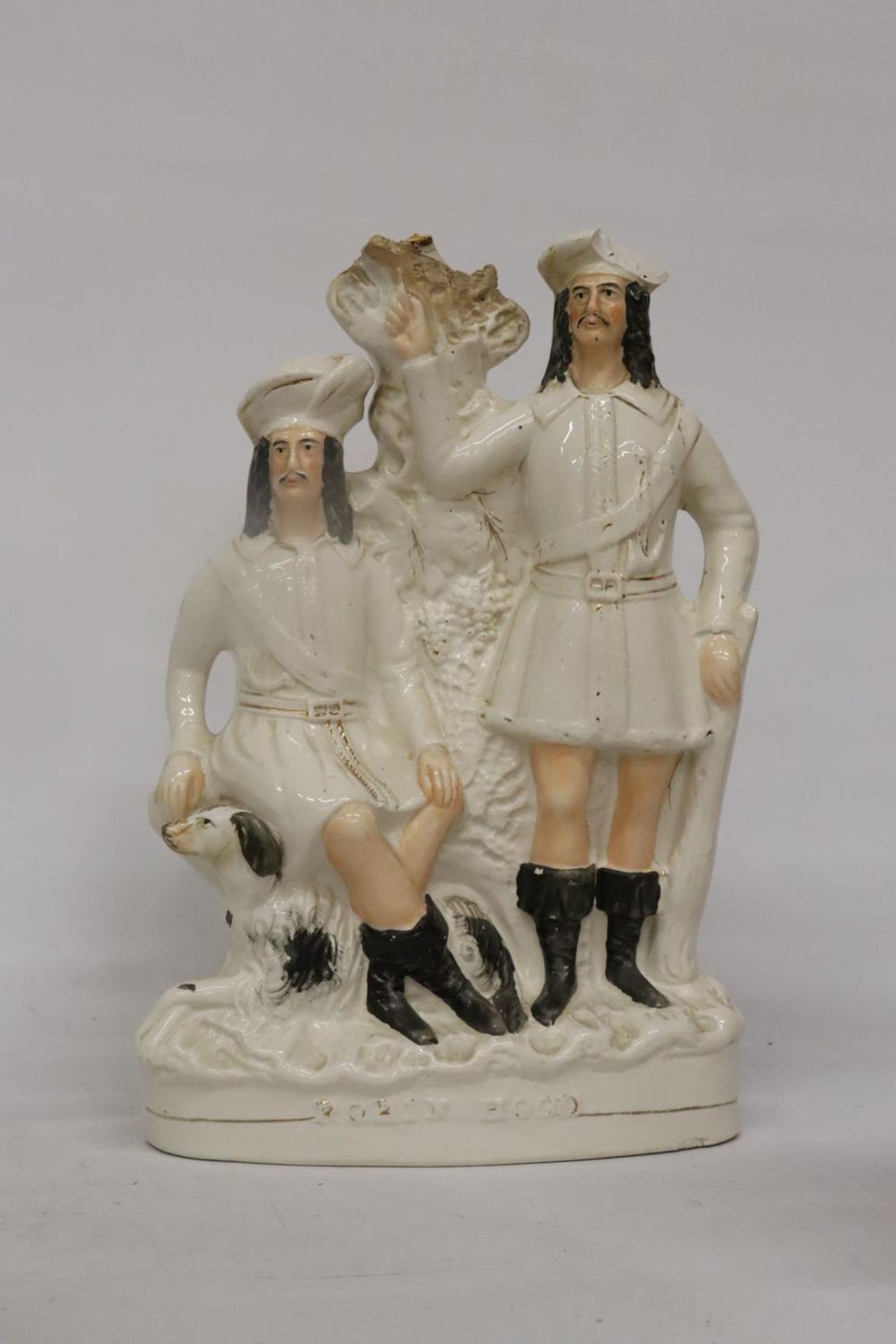 FOUR LARGE STAFFORDSHIRE FLAT BACK FIGURES (A/F) - Image 5 of 7