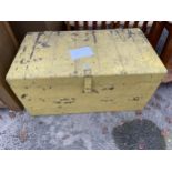 A YELLOW PAINTED PINE BLANKET CHEST 36" X 20"