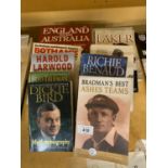 TEN CRICKETING THEMED PAPERBACK BOOKS TO INCLUDE AUTOBIOGRAPHIES