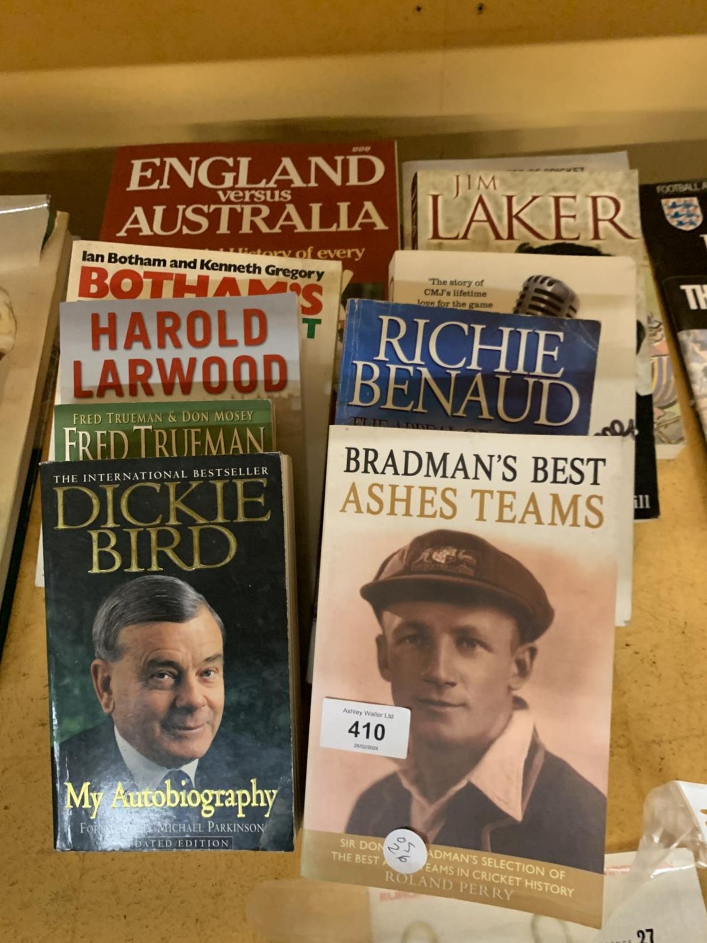 TEN CRICKETING THEMED PAPERBACK BOOKS TO INCLUDE AUTOBIOGRAPHIES
