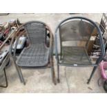 FOUR METAL STACKING GARDEN CHAIRS