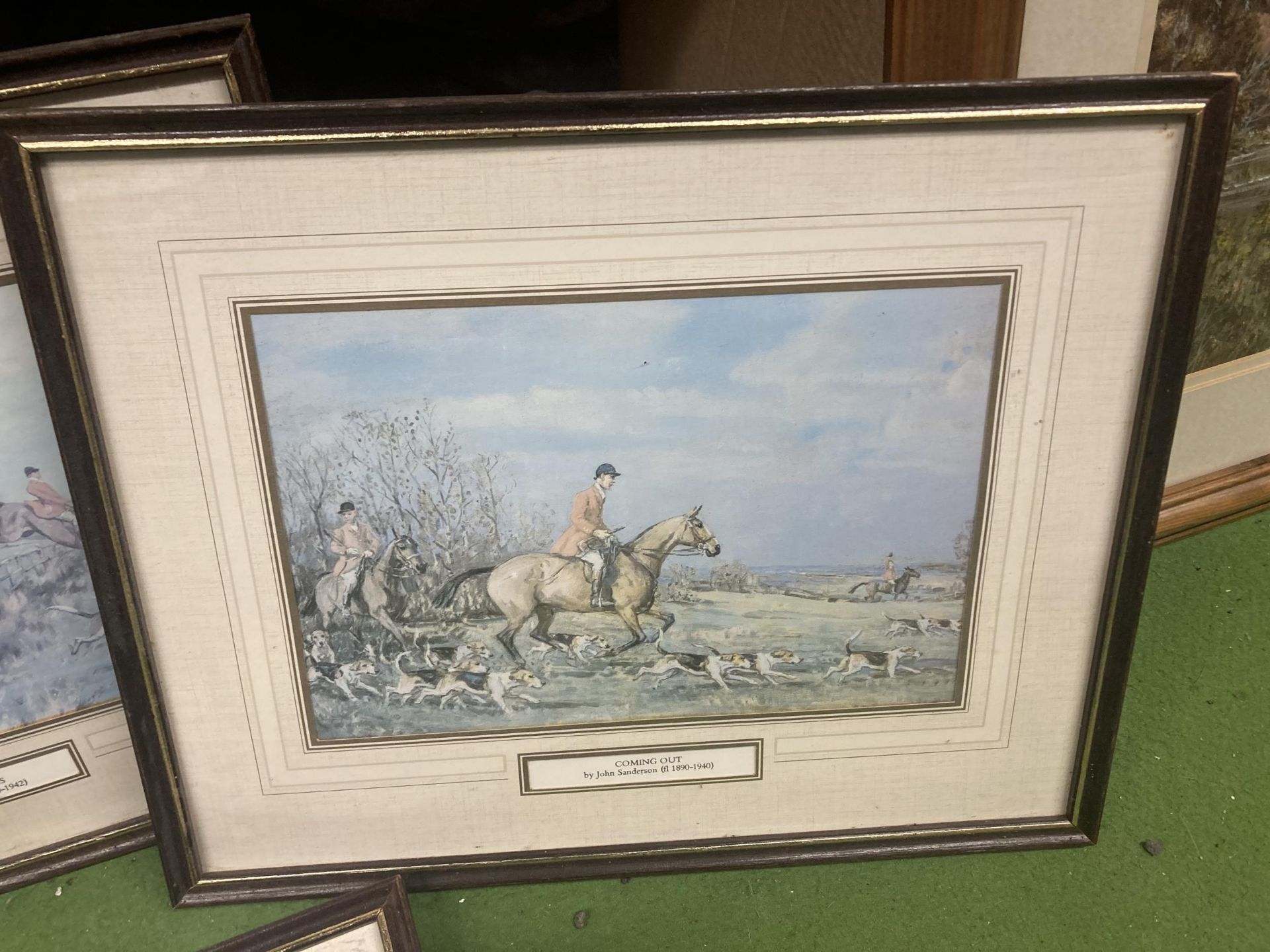 FIVE FRAMED HUNTING PRINT SCENES - Image 3 of 6