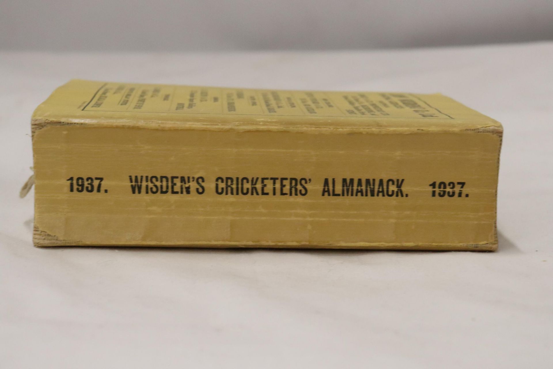 A 1937 COPY OF WISDEN'S CRICKETER'S ALMANACK. THIS COPY IS IN USED CONDITION, THE SPINE IS INTACT - Image 2 of 5