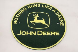 A CAST JOHN DEERE SIGN