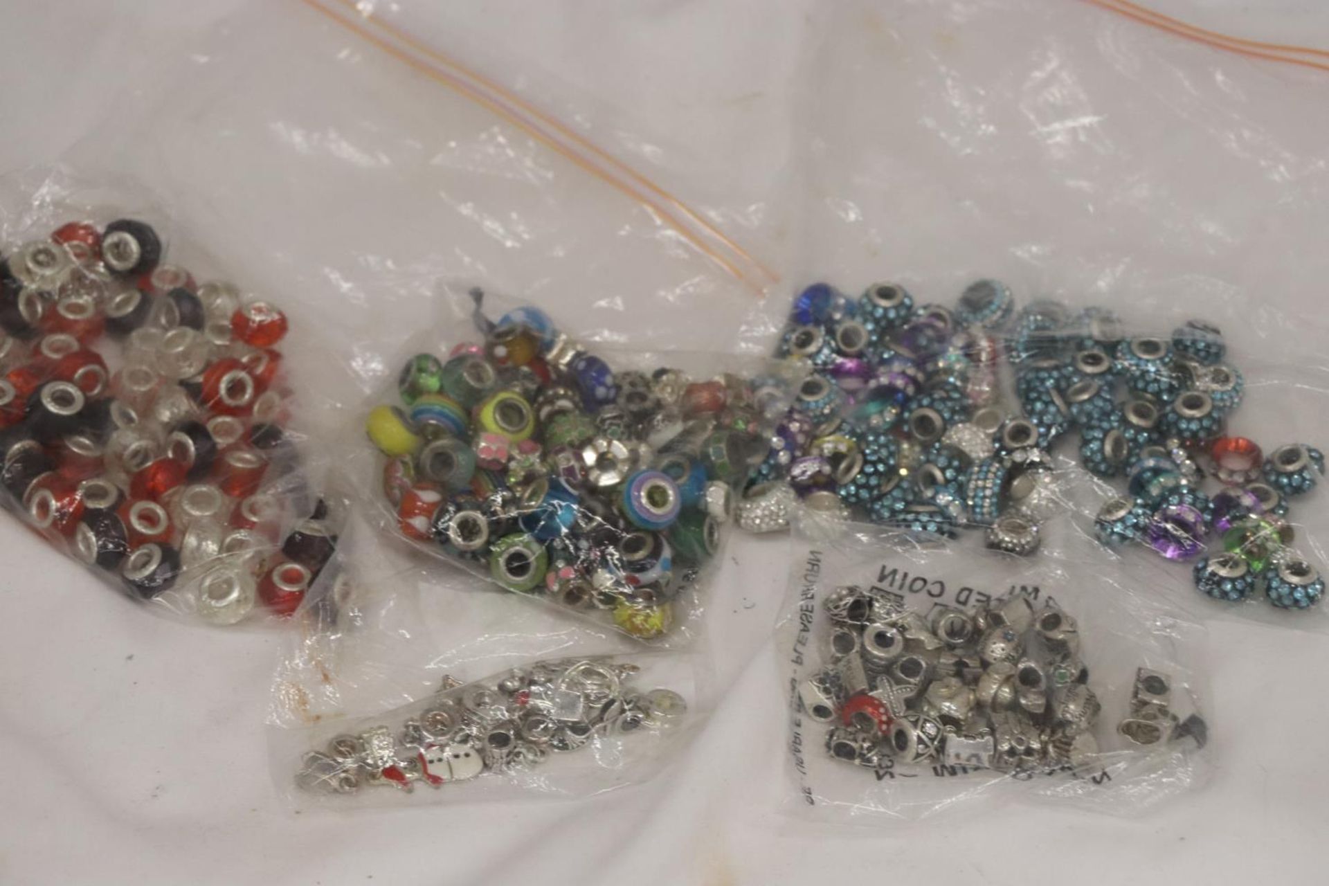 A LARGE QUANTITY OF PANDORA STYLE BEADS, SOME MARKED 925 - Image 8 of 8