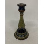 A LATE 19TH/EARLY 20TH CENTURY DOULTON LAMBETH STONEWARE CANDLESTICK