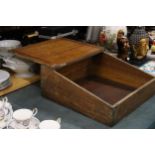 A VINTAGE PITCH PINE SCHOOL DESK TOP