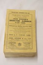 A 1931 COPY OF WISDEN'S CRICKETER'S ALMANACK. THIS COPY IS IN GOOD USED CONDITION, MISSING A SMALL