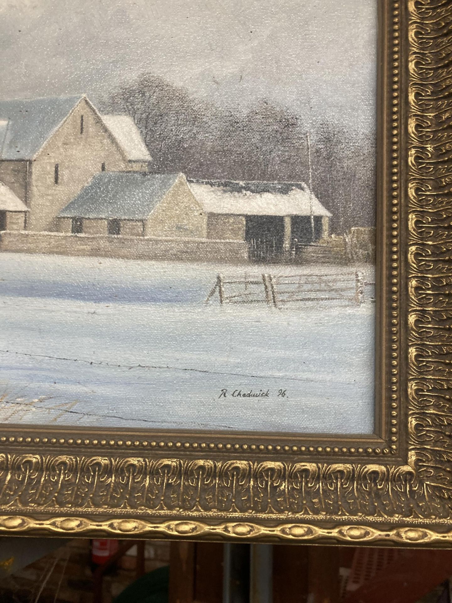 TWO FRAMED OIL ON BOARDS OF COUNTRY SCENES ONE R CHADWICK 95 AND 96 - Bild 3 aus 3